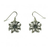 E000660 Sterling silver earrings solid 925 Flower Empress 